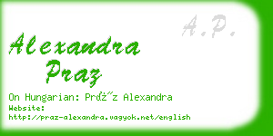 alexandra praz business card